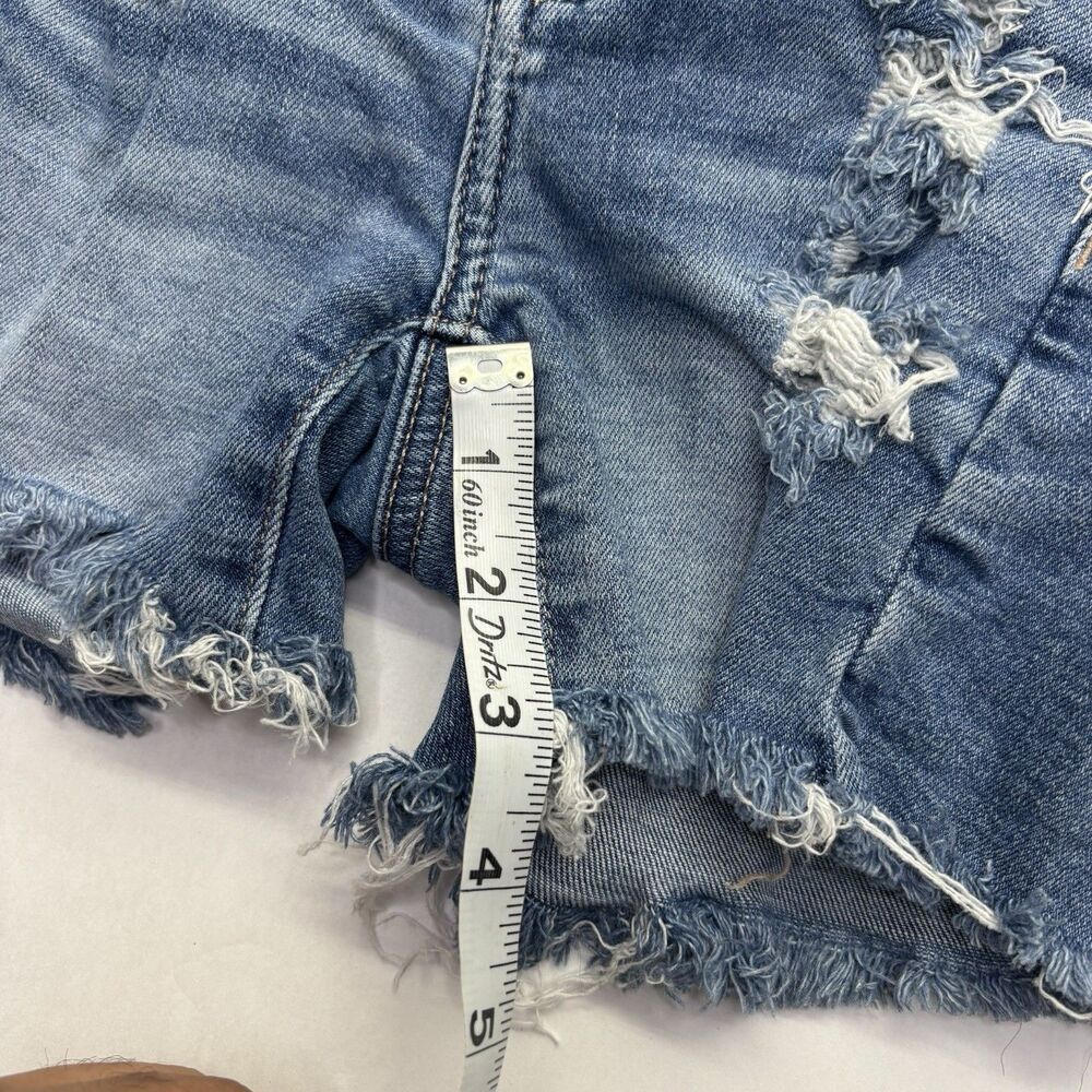 American Eagle Super Stretch Shorts Womens 000 Distressed Denim Cutoff - Picture 15 of 16